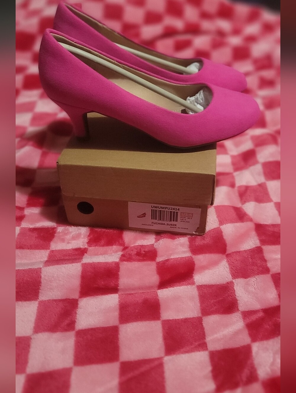 Fuchsia Suede Women’s Pumps - Classic Mid Heel